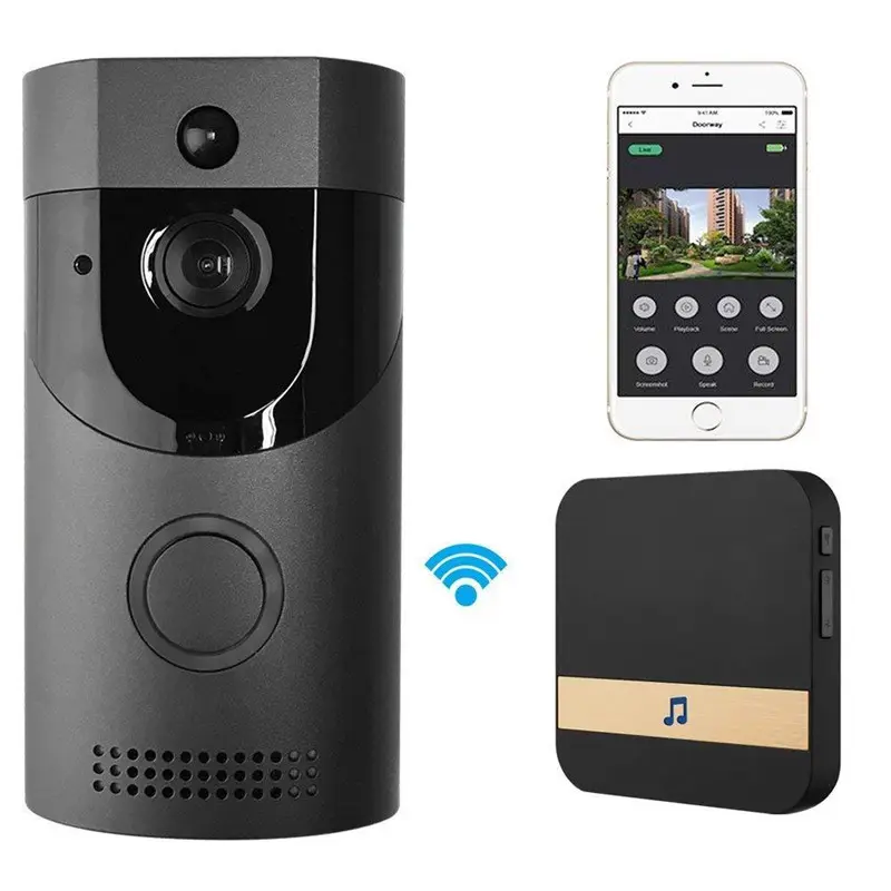 Campainha inteligente sem fio da porta, campainha wi-fi inteligente hd câmera de segurança com visão noturna pir, dois sentidos de conversa e vídeo em tempo real