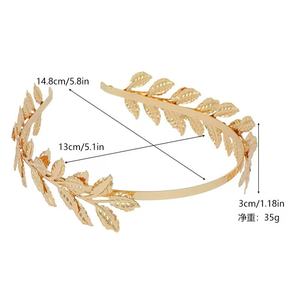 Q & Y Vintage métal <span class=keywords><strong>grec</strong></span> romain feuille de laurier bandeau déesse doré Baroque rétro mariée mariage cheveux accessoires <span class=keywords><strong>couronne</strong></span> pour les femmes - Product Image 3