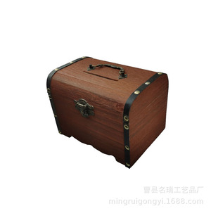 Caja de Madera Maciza Vintage para Tesoros, Diseño Clásico Rectangular, Caja de Almacenamiento de Joyas, Decoración para el Hogar, Caja de Dinero con Cerradura - Product Image 3