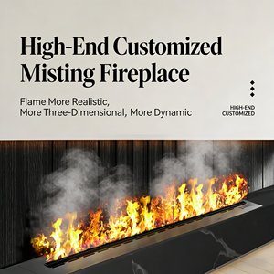 <span class=keywords><strong>Cheminée</strong></span> électrique atomisante 3D moderne avec application et flamme LED, <span class=keywords><strong>cheminée</strong></span> à vapeur d'eau en acier sans chaleur, sûre pour la décoration intérieure d'hôtels - Product Image 3
