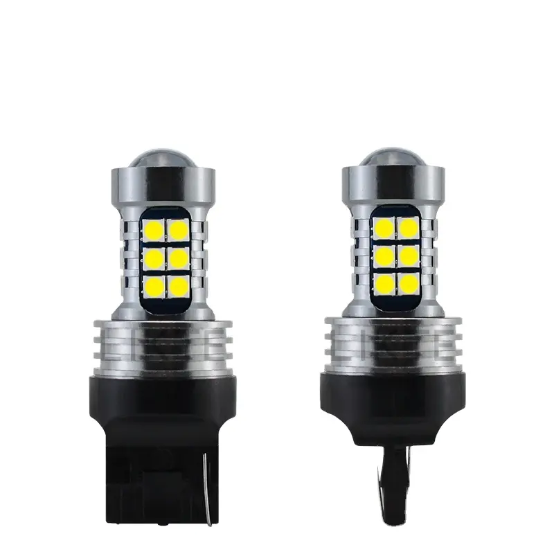 Luz Led de freno para coche, Bombilla T15, T20, T25, 1156, 1157, 3030, 27smd, 7440, 7443, Canbus, luces de marcha atrás automáticas, lámpara trasera de freno giratoria