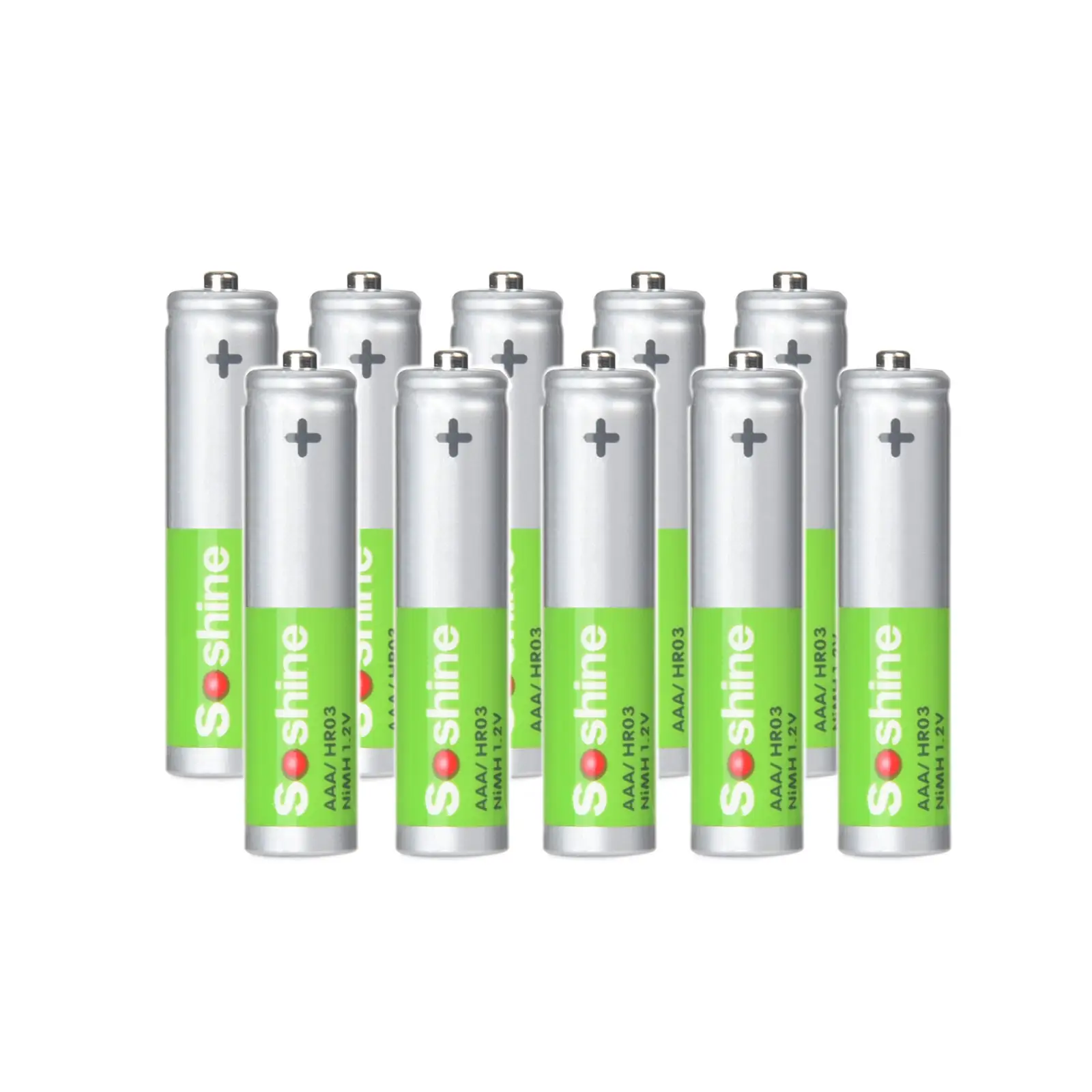 NiMH AAA 1.2V Rechargeable Battery for Torch Radios Toys: 500mAh - 10 Pack