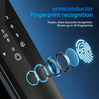 Serrure de porte intelligente Glomarket avec reconnaissance faciale 3D, caméra numérique sécurisée Tuya Wifi, empreinte digitale en aluminium, Cerradura Inteligente, Cerradura