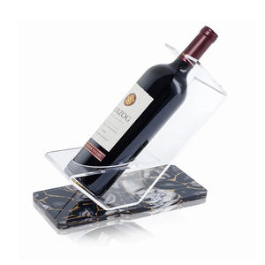 Porte-bouteille à <span class=keywords><strong>vin</strong></span> en lucite de luxe avec base en marbre, présentoir en acrylique transparent pour table, bar, cave à <span class=keywords><strong>vin</strong></span> ou cadeau pour la maison - Product Image 1