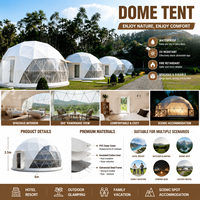 Dôme de glamping géométrique en acier de luxe pour hôtel, abri extérieur de type igloo, tente géodésique ronde