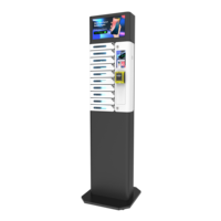 Y2 Power PL-AM08-Y2 Casier intelligent à 10 compartiments avec écran publicitaire, paiement par carte, montage au sol/mural, distributeur de recharge de téléphone