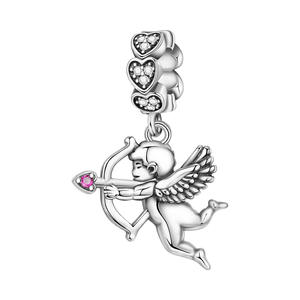 New style Cupid pendant in white <b>copper</b>, original, niche, high-end DIY <b>bracelet</b>, jewelry, and accessories wholesale - Product Image 1