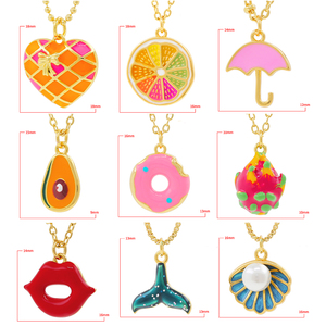 Nouveau Collier Tendance Plaqué Or 18K avec Pendentif Donut Rose Émaillé, Bijou Alimentaire Fantaisie pour un Style Dopamine - Product Image 2