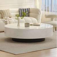 Italienischer Luxus-Couchtisch im Creme-Wind-Design, Umweltfreundlich, Handgefertigt, Marmor, Langlebiger Holzrahmen, Moderner Wohnzimmer-Kaffee- und Teetisch-Kombination