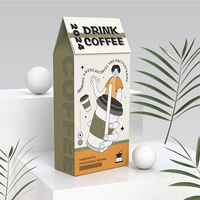 Boîte à café auto-scellante à bande de déchirure avec logo personnalisé Boîte d'emballage de papier en carton ondulé pour boissons instantanées imprimées