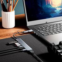 Versátil aluminio 7 en 1 USB 3,0 Hub USB C y USB 2,0 puertos para PC/portátiles/MacBook Pro/Air/iMac/iPad y más dispositivos chaqueta de PVC