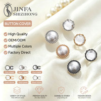 JFRB138 blus kancing bunga mutiara sederhana penutup kancing klip mewah Cufflink untuk ornamen Gaun wanita