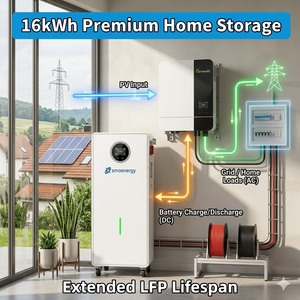 Sistema de Energía Solar Doméstico Smsenergy de 15.36kWh, Batería LiFePO4, Kit de Paneles Solares MPPT, Inversor, Solución de Almacenamiento de Energía Híbrida Fuera de la Red - Product Image 1
