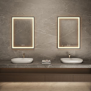 Espejo inteligente de pared de Hotel con Marco De astilla, espejo de baño, espejo decorativo de lujo con marco dorado con luz Led - Product Image 1