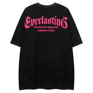 T-shirt da uomo YPRS in cotone traspirante a maniche corte, stile streetwear, design retrò con motivo a giornale, vestibilità rilassata e oversize - Product Image 2