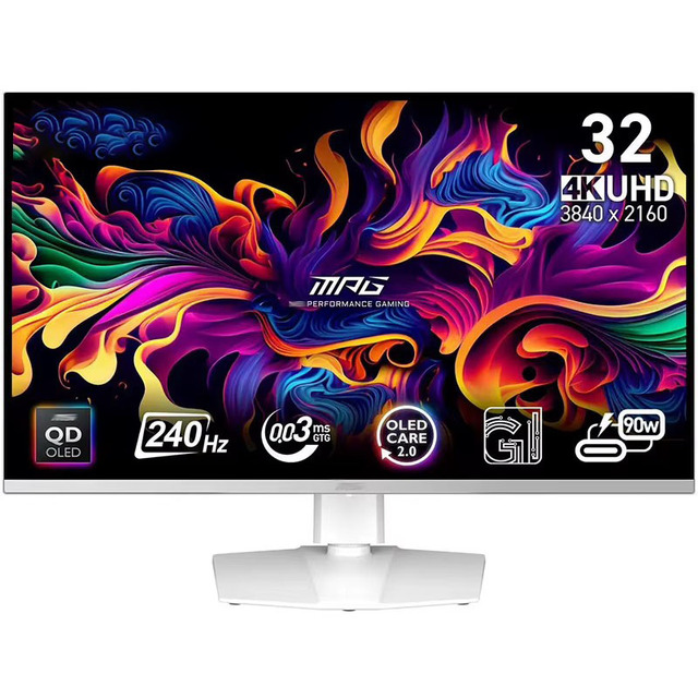 MPG 321URXW QD-OLED 32" 240 Hz OLED UHD Gaming Monitor Wide Screen 4K Flat LED Backlit Desktop Computer Monitor USB DP
