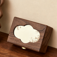 Boîte à bijoux en bois de noyer de marque, grande, personnalisée, en velours, pour la vente en gros, OEM