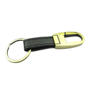 Wholesale Personalized Business Keychain Engraved Name Keyring Custom Leather Metal Pu Key Chain With Car Brand Logo