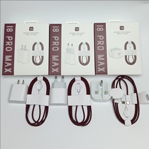 Ensemble de chargeur mural 35W PD Type C avec câble USB-C tressé résistant à l'usure couleur bordeaux, prise US EU UK pour iPhone 15-18 - Product Image 4