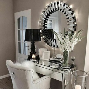 Round Royal Black Hanging Creative Home Decor Wall <strong>Mirror</strong> <strong>Frame</strong> - Product Image 4