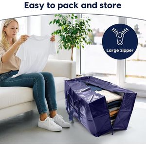 Lot de 6 sacs de déménagement 93L 220lbs, sacs de rangement pliables imperméables pour vêtements, organisation de la maison, camping - Product Image 3