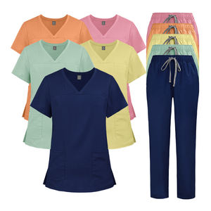 Confortable hôpital Medic haut à manches courtes pantalon droit doux gommages costumes Stretch Slim Fit infirmière hôpital uniforme pour les femmes - Product Image 6