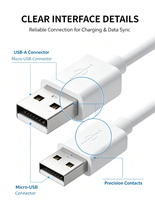 Câble de données Micro USB Android V8 5m-13m, câble d'extension pour appareil photo, imprimante et charge rapide 3A