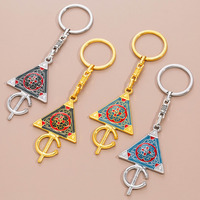 Pendentifs marocains avec motifs triangulaires et circulaires, accessoires décoratifs, souvenirs touristiques, porte-clés culturels