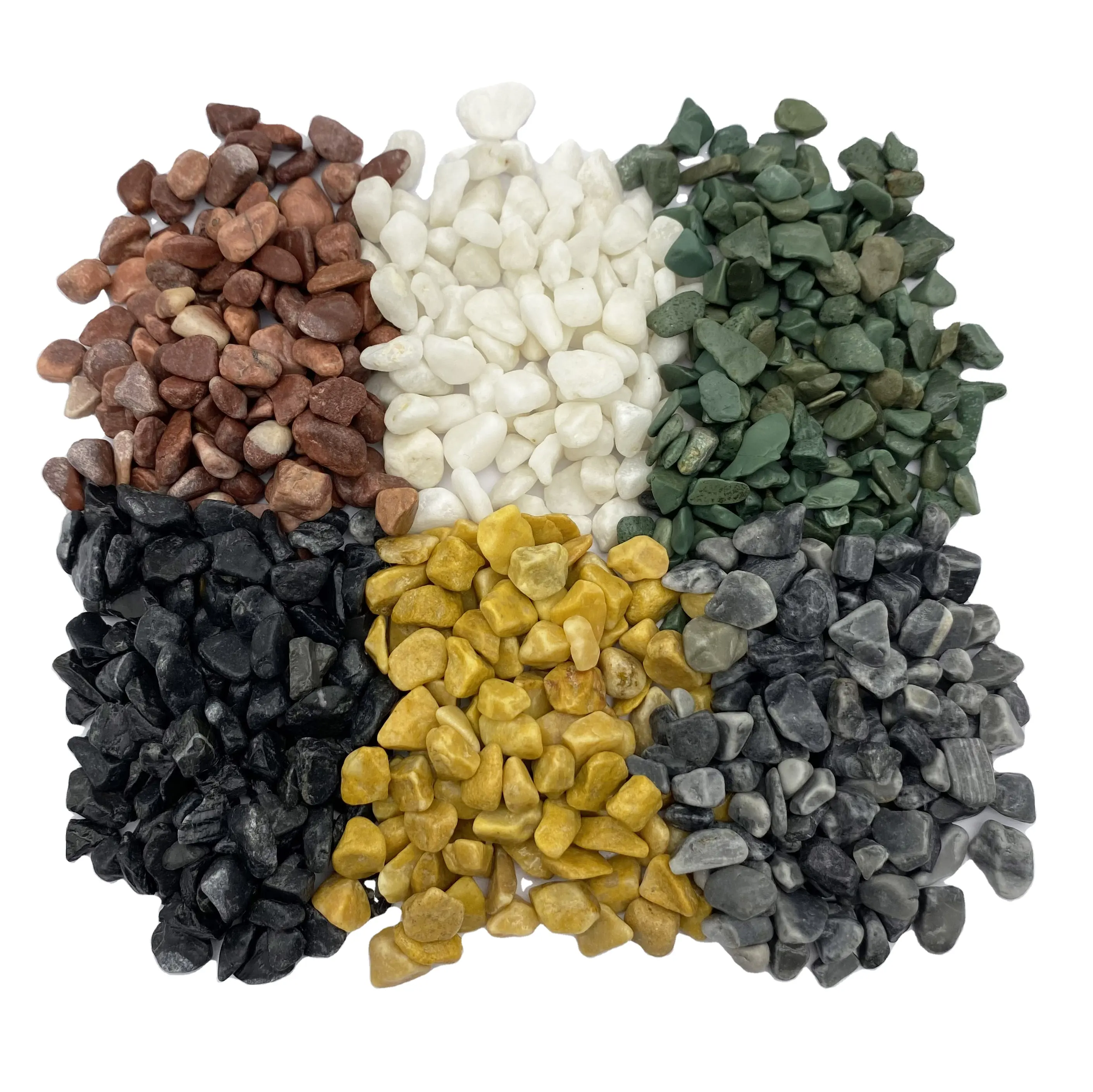 Low price supply pebble stone Marble raw material color cobbles & pebbles Garden decoration black white pebbles stone