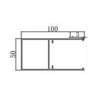 Profilé rectangulaire en alliage d'aluminium, tube carré à grain de bois, lamelles de façade en aluminium pour décoration intérieure de plafond