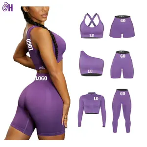 2023 Großhandel Sport Nahtlose Athletic Leggings Frauen Fitness Workout Kleidung Fitness studio Active wear Frauen Zweiteilige Yoga-Sets