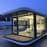 Mini-maison de luxe moderne, caravane, maison portable, structure en acier écologique, cabane préfabriquée, hôtel, appartement, villa avec cour