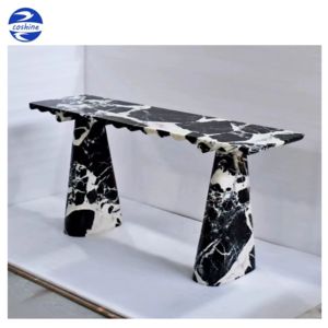 Calacatta <span class=keywords><strong>Volia</strong></span> Socle en Marbre Table Basse Napoleon Table Console en Marbre Noir Table d'Appoint Grand Marbre Antique Couloir Porche - Product Image 6