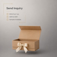Boîte cadeau rigide en kraft magnétique à rabat, écologique, avec ruban personnalisé et nœud, finition mate, pour cadeaux, vente en gros et au détail