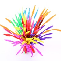 100 pièces de tiges chenille éducatives DIY en polyester et fil galvanisé, écologiques et saines pour les cheveux des enfants