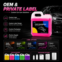Shampooing auto haute concentration OEM, marque privée, liquide rose, savon de nettoyage pour voitures, fourniture d'usine
