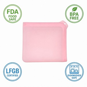 Sacs de conservation alimentaire pliables en silicone de qualité alimentaire, étanches, résistants aux fuites, compatibles micro-ondes et congélateur, réutilisables - Product Image 5