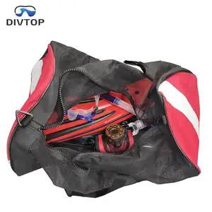 OEM Quick Drain Heavy Duty Large Volume Mesh Duffel Bag Dive Flag Design Strong Handle DivingBag For Scuba Diving And Snorkeling