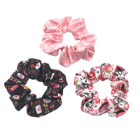 Chouchou de cheveux pour la saint-valentin, 4 couleurs, vente en gros, couvre-chef avec bande élastique, cravate pour cheveux, support queue de cheval, vente en gros, 100 pièces