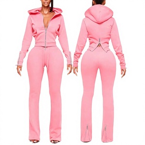 Conjunto Deportivo Verde para Mujer, Sudadera con Capucha y Cierre Frontal, Pantalones de Color Sólido, Conjunto Casual de Dos Piezas - Product Image 5