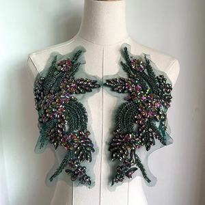 Argent fortement cristal fleur patchs strass Applique broderie perlée couture Appliques pour accessoires de vêtement - Product Image 6