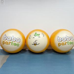 Bola LED Tiup Bercahaya 1m 2m dengan Logo Kustom, Bola Pameran Bermerek untuk Toko Boba/Promosi Acara/Stan Pameran/Ruang Publik - Product Image 2