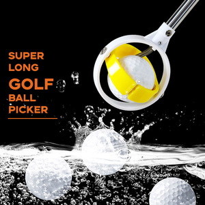 <b>Golf</b> Ball Retriever With Extendable Metal Rod Blue And Yellow Handle For Outdoor <b>Golf</b> Practice And Training Use - Product Image 2