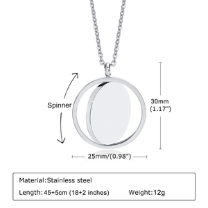 Cadeaux de Noël <span class=keywords><strong>bijoux</strong></span> de sublimation graver personnalisé ébauches de pièces de monnaie collier pendentif rotatif pour la <span class=keywords><strong>gravure</strong></span> au laser - Product Image 6