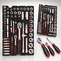 Jeu d'outils de mécanicien 60 pièces, jeu de douilles et embouts 1/4 1/2 pouce CRV avec douilles Torx E, clés hexagonales, clés Allen, rallonge et mallette rigide