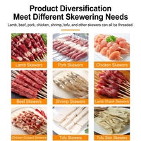 Machine à brochettes automatique CNC personnalisable pour viande, équipement commercial pour brochettes de barbecue (bœuf, porc, calmar, tofu)
