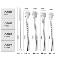Cuillère-paille en acier inoxydable 304, double usage, pour café, boissons, mélange de jus, paille filtrante