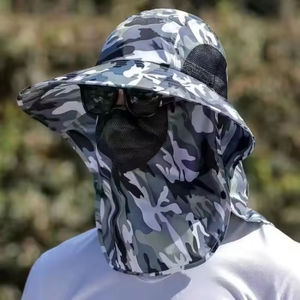 Sombrero de Sol para Hombre, para Senderismo y Caza al Aire Libre, Protección UV, con Visera para el Rostro, de Ala Ancha, para Verano - Product Image 6