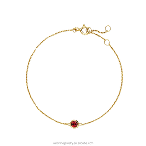 Pulseras <span class=keywords><strong>de</strong></span> Oro Real <span class=keywords><strong>de</strong></span> 14K con Dijes <span class=keywords><strong>de</strong></span> Piedras <span class=keywords><strong>de</strong></span> Nacimiento, Diseño Personalizado DIY para Mujer, con Diamantes, Esmeraldas y Zafiros <span class=keywords><strong>de</strong></span> 3mm, 6-7 Pulgadas - Product Image 1