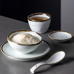 Vajilla Esmaltada de Porcelana Bohemia Ecológica para Restaurante y Hotel, Juego de Tazones de 4.5 Pulgadas para Arroz, Sopa, <span class=keywords><strong>Tapas</strong></span> y Cereal - Product Image 3